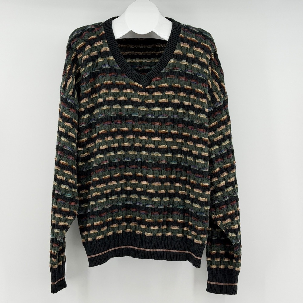 Vintage Victoria Dry Goods Cotton Sweater USA Made Mens LG 80's 90's